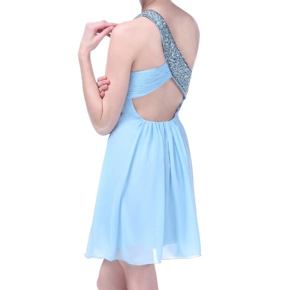 NEW Sky Blue Elegant Dress - Picture 2 of 6